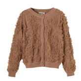 Patique Kahve Çiçekli Garnili Hırka